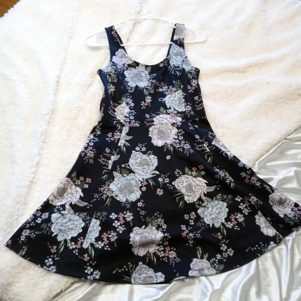 Divided Black Rose Midi Sundress
